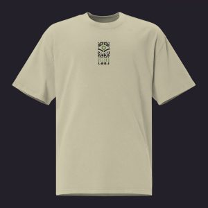 T-shirt oversize vert Reliks avec logo mystique centré sur la poitrine