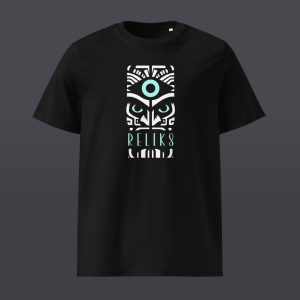 T-shirt basique noir Reliks avec logo Totem géométrique et mystique