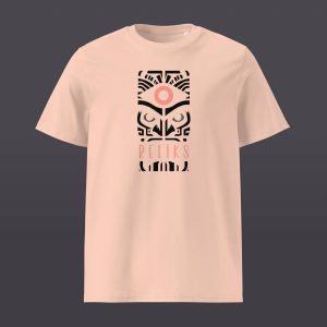T-shirt basique pêche Reliks avec logo Totem géométrique et mystique